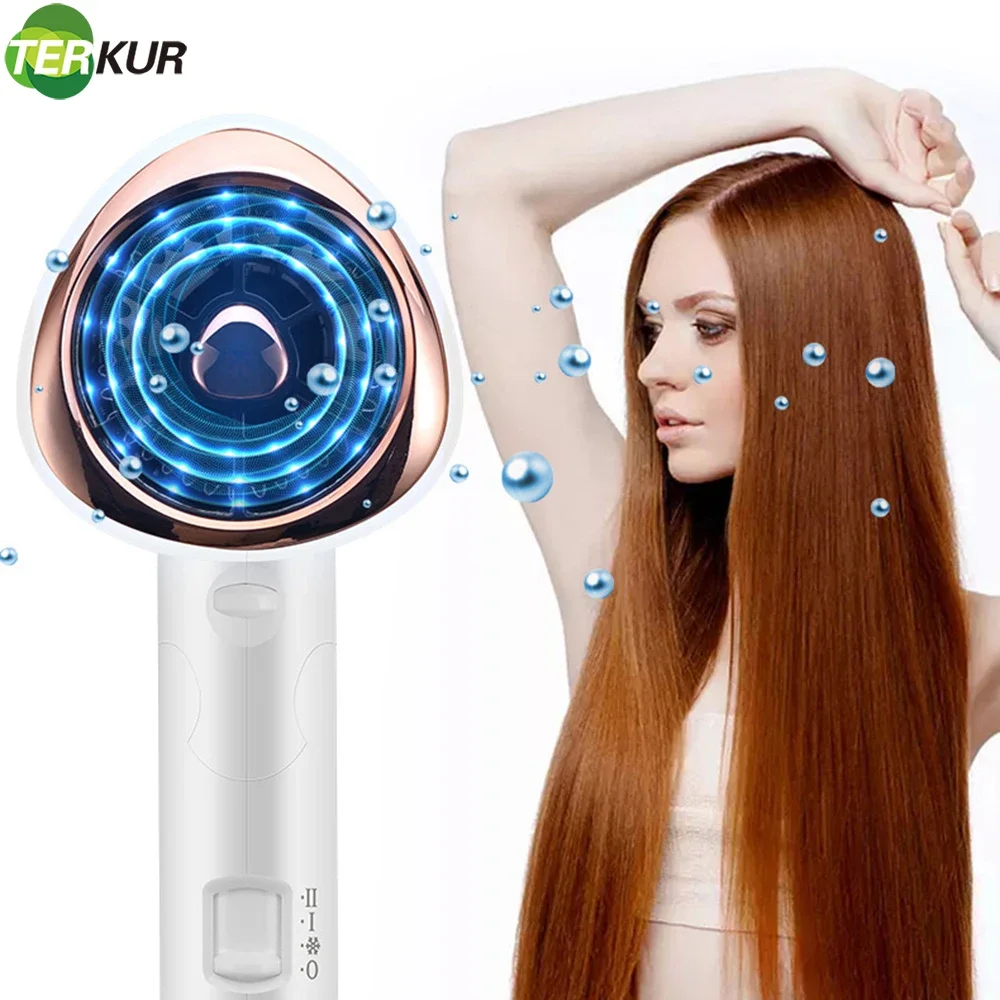 1800W Foldable Handle Hair Dryer Strong Wind Dryers Professional Portable Blowdryer 1 Speed and 3 Heat Setting Cool Shut Button