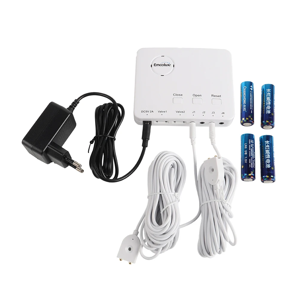 

Water Prevention Alarm Panel with 2pc 6-Meter Water Sensor and DC5V EU Plug/ Batteries for Leakage Protection System