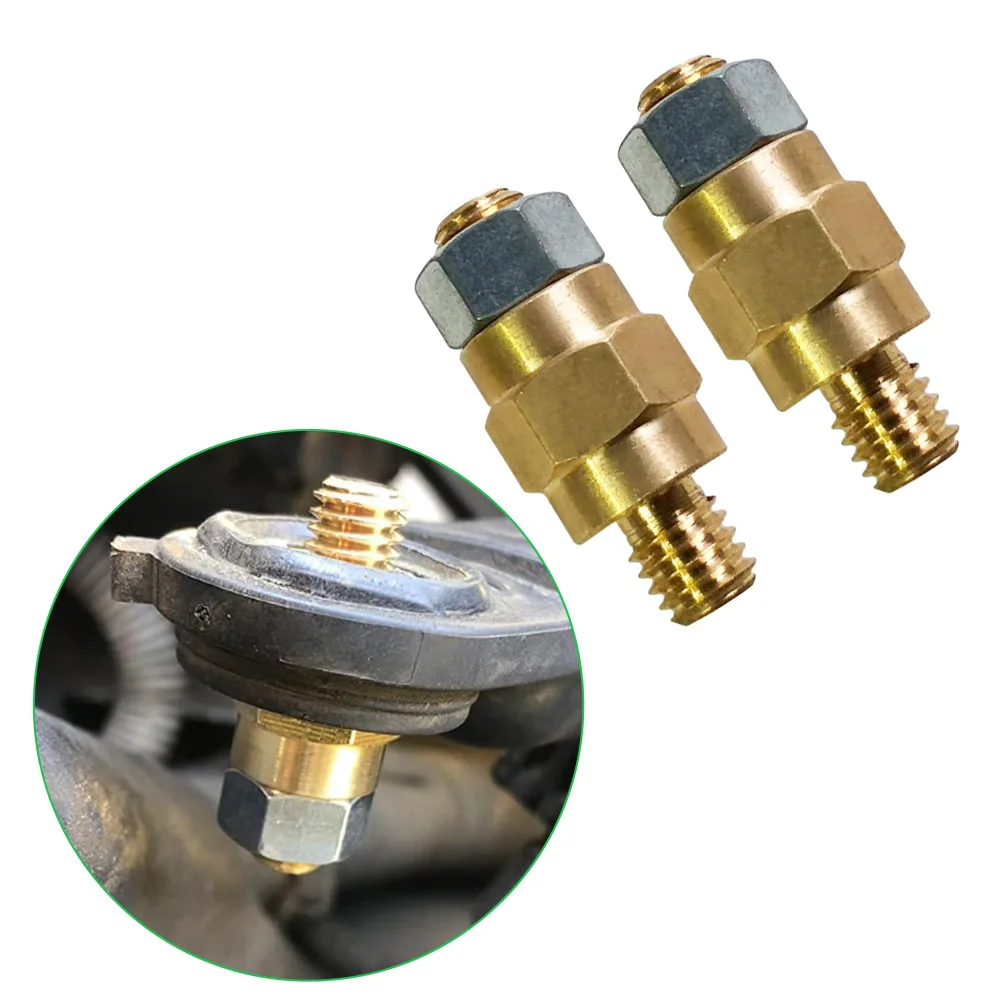 

2pcs Brass Battery Terminal Connectors 3/8-16 Threaded Seamless Installation for Assorted Car Series Safe Connection