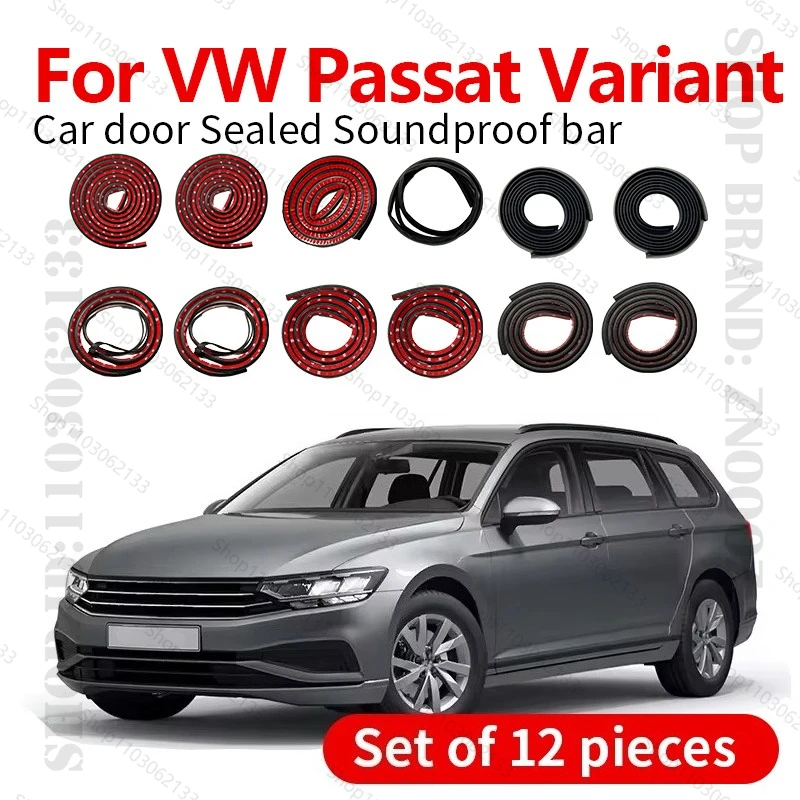 

Для VW Passat Variant уплотнительная лента для двери автомобиля, резиновая двухслойная уплотнительная защита, звукоизоляционная лента, пылезащитная уплотнительная лента, набор из 12 шт.
