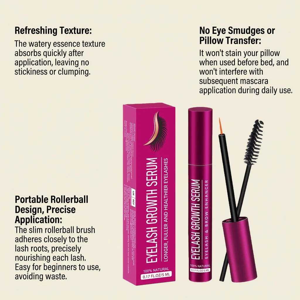 Eyelash Growth Serum Hair Growth Fuller Thicker Longer Curling Lifting Nourishing Anti Hairs Loss Natural Eyelash Enhancer Serum