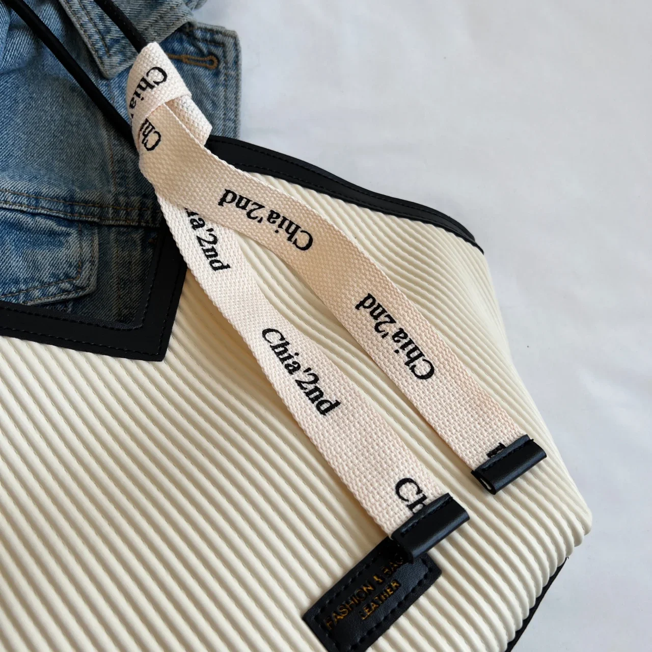 New Design Fashion Women Ladies Shoulder Bag Tote Bag Winter Texture Commuter Casual Retro Pure Colour Vertical Stripe Tote