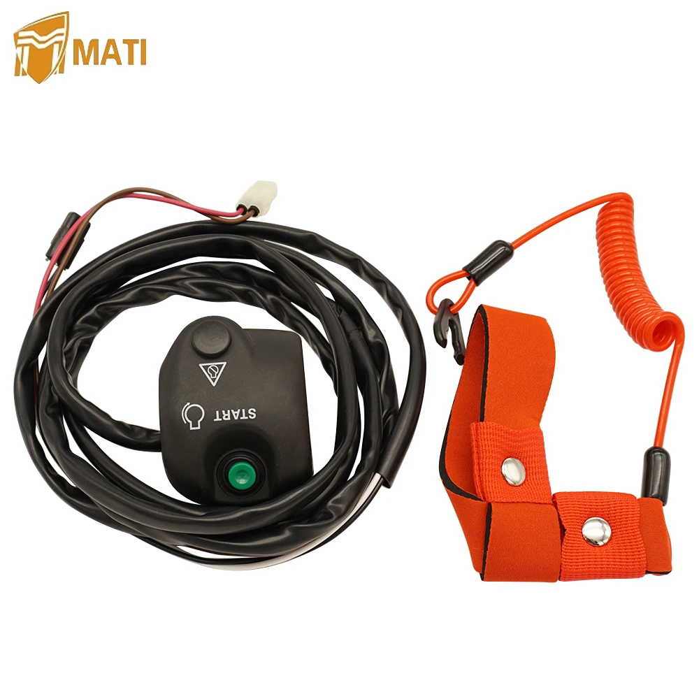 Mati Handlebar Start Stop Kill Switch Box Aassy & Safety Lanyard for Yamaha Waverunner Superjet 650 SJ650 700 SJ700 FX1 FX700