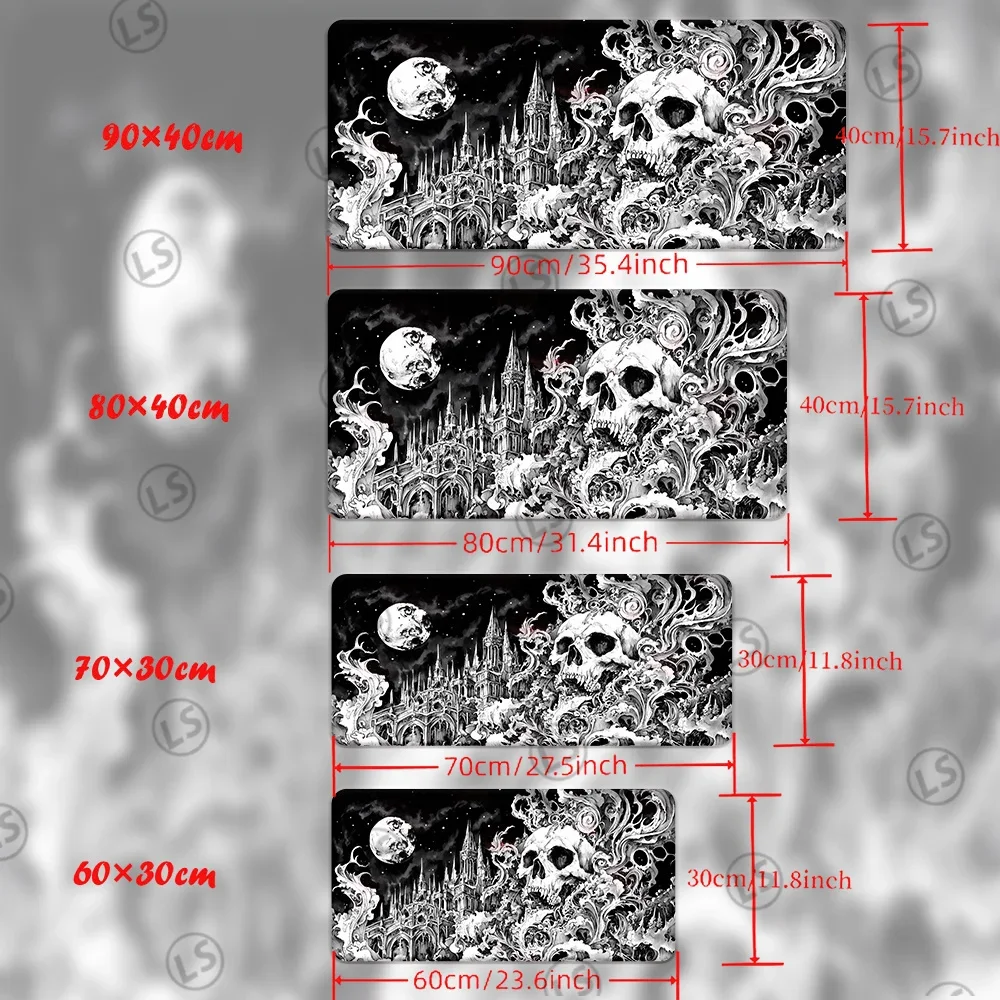 Gothic Skull Celestial Design Mouse Pads Large Gaming Desk Mat Starry Sky Anti-slip for PC Laptop Keyboard Gaming Desk Accessory