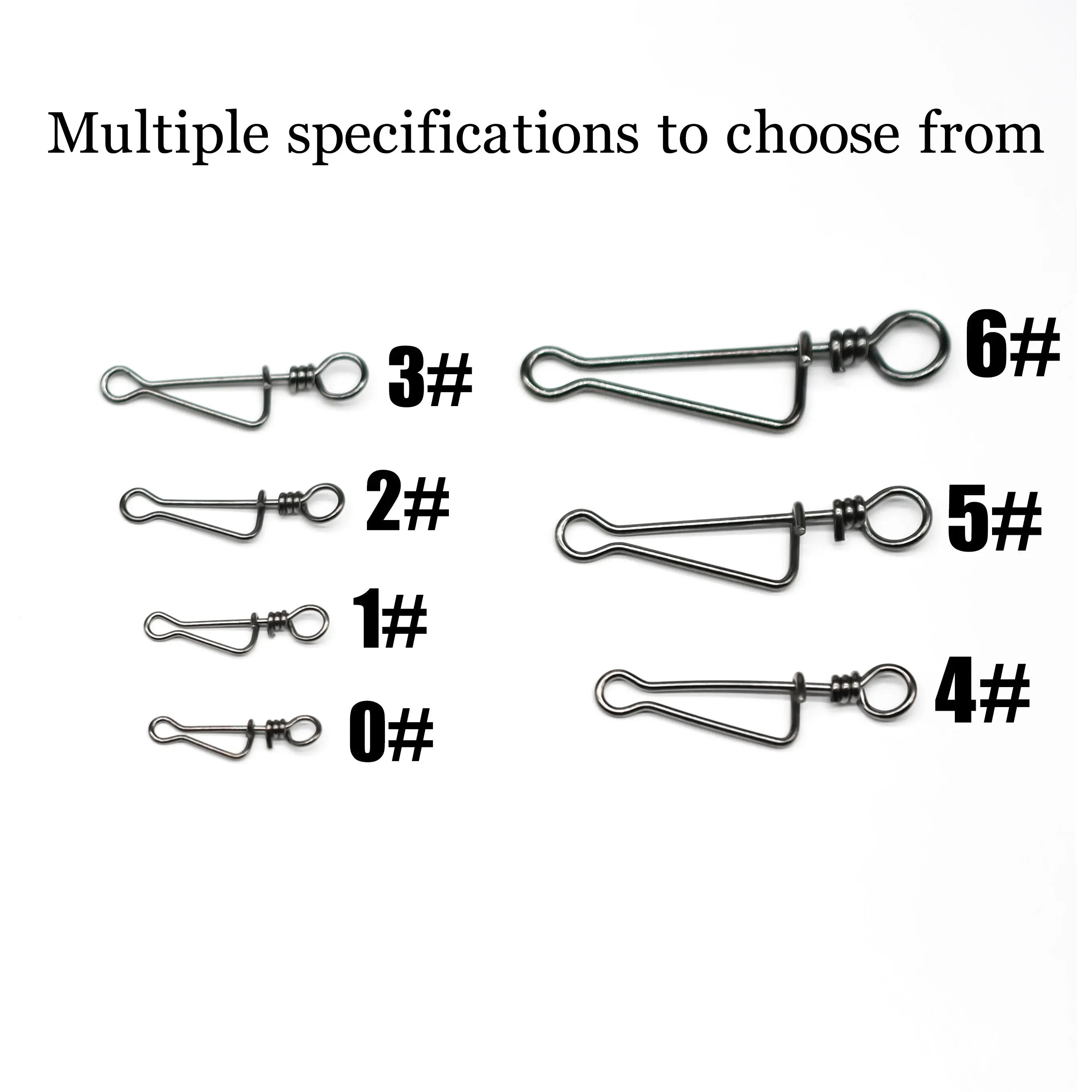 50 Stück 0 # -6 # Angeln Snap Edelstahl Schnell Ändern Clip Interlock Snap Angeln Zubehör Stecker Pesca – Detail 3