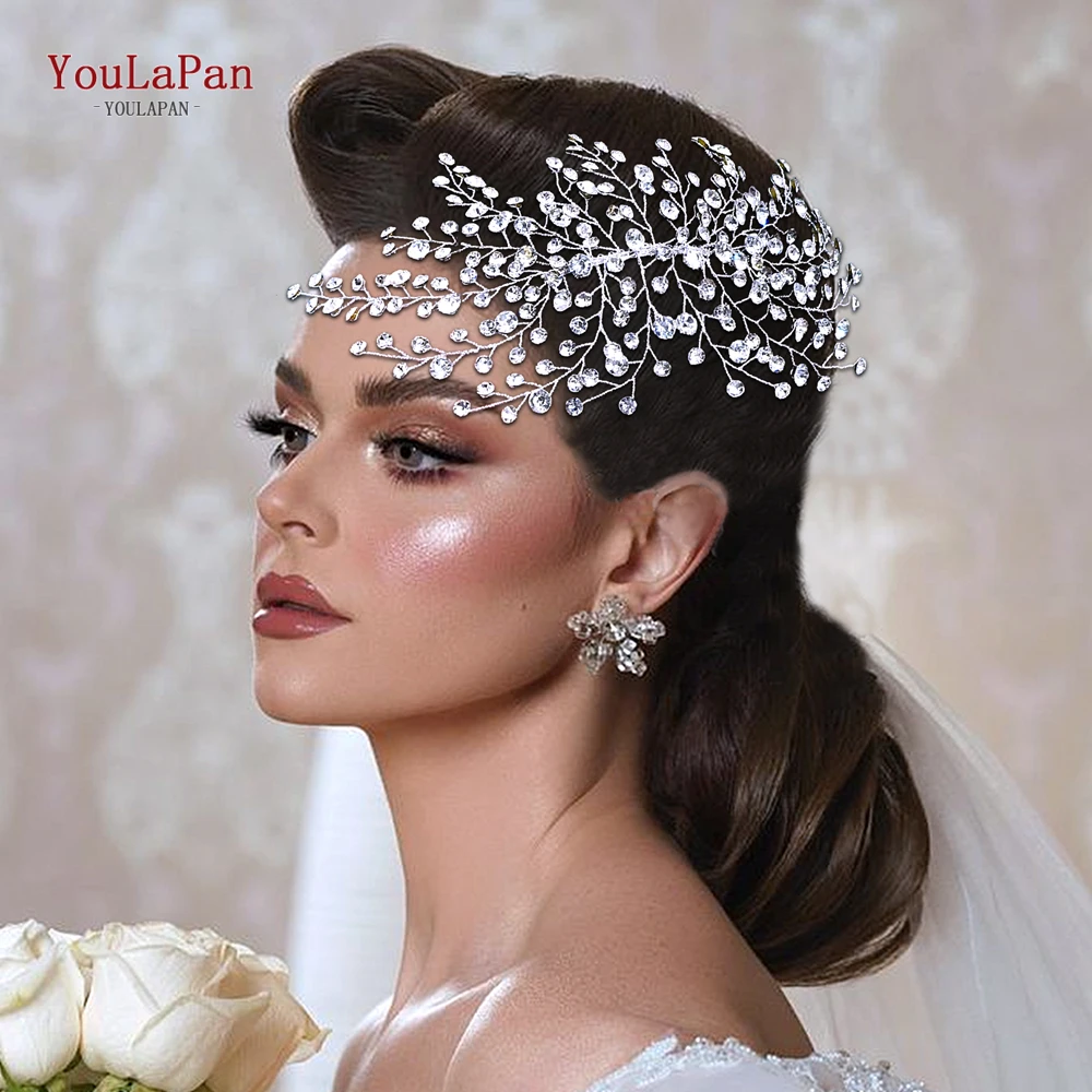 YouLasaupoudrer-Peignes à Cheveux de Mariage en Strass Chimés, Accessoires pour Cheveux, Patients, Document Argenté, Pièce de Sauna, Ornements de Cheveux pour Femmes, Bijoux user ins 827