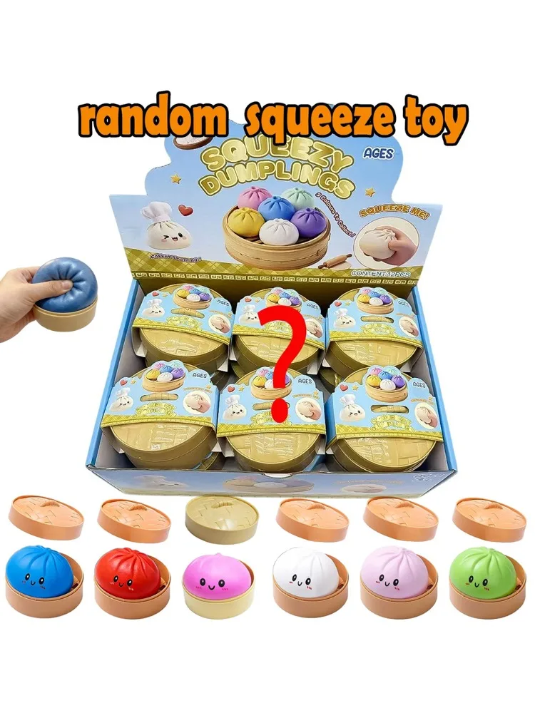 Blind box Kleurrijke Gesimuleerde Dumpling Squishy Ontspannende Angstverlichtende Antistress Gelukverhogende Rebound Knijp-speeltje - afbeelding 2