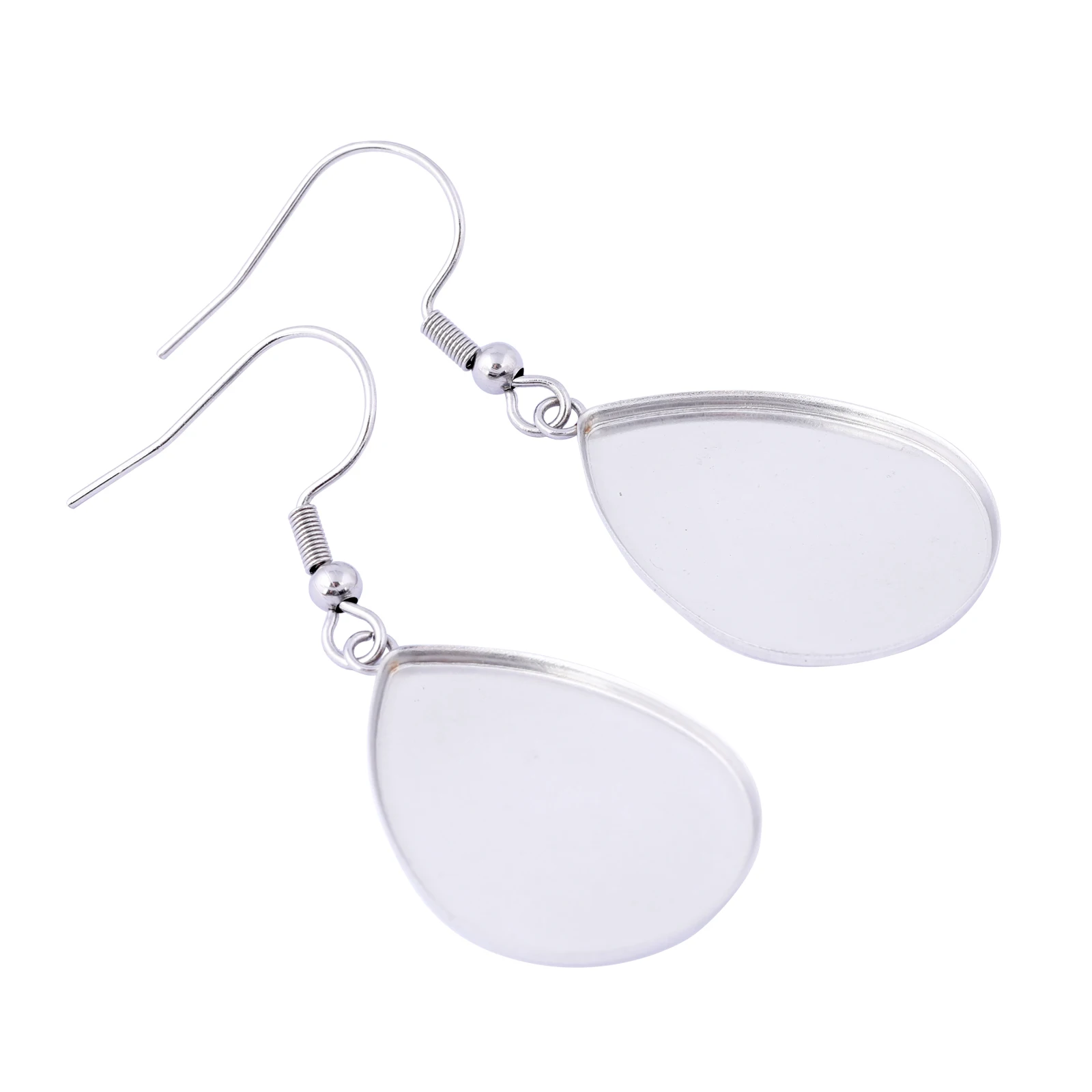 20 sztuk ze stali nierdzewnej 18x25mm dynda Teardrop Cabochon kolczyk baza puste Diy w pełnej oprawie dla elementy do wyrobu biżuterii