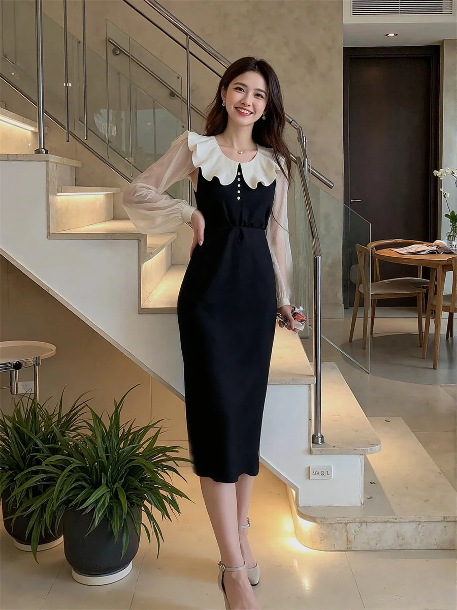 Women'S Dress Alt Flounced Edge Mid-Calf A-Line Structured Students Stylish Suitable Summer Sundresses Sunscreen Suspended