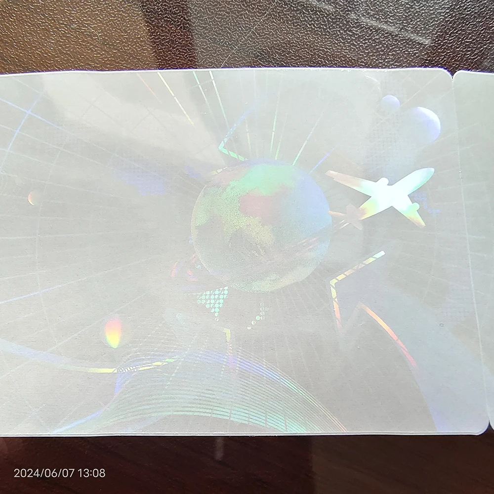 10 stücke 84x52mm transparenter Hologramm dekorations aufkleber wasserdichtes reißfestes klares Plastiklaser-holo graphisches Anti-Fake-Etikett