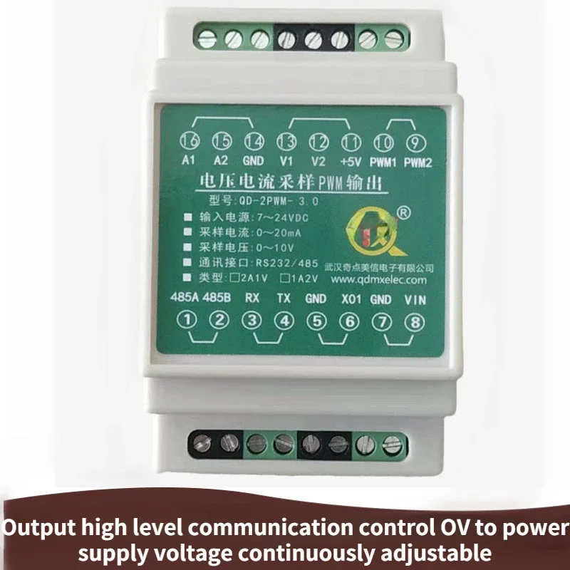 PWM Drive Module High Level 0 to 24V Continuously Adjustable, Serial Port RS485 232 Communication to Read Voltage and Current