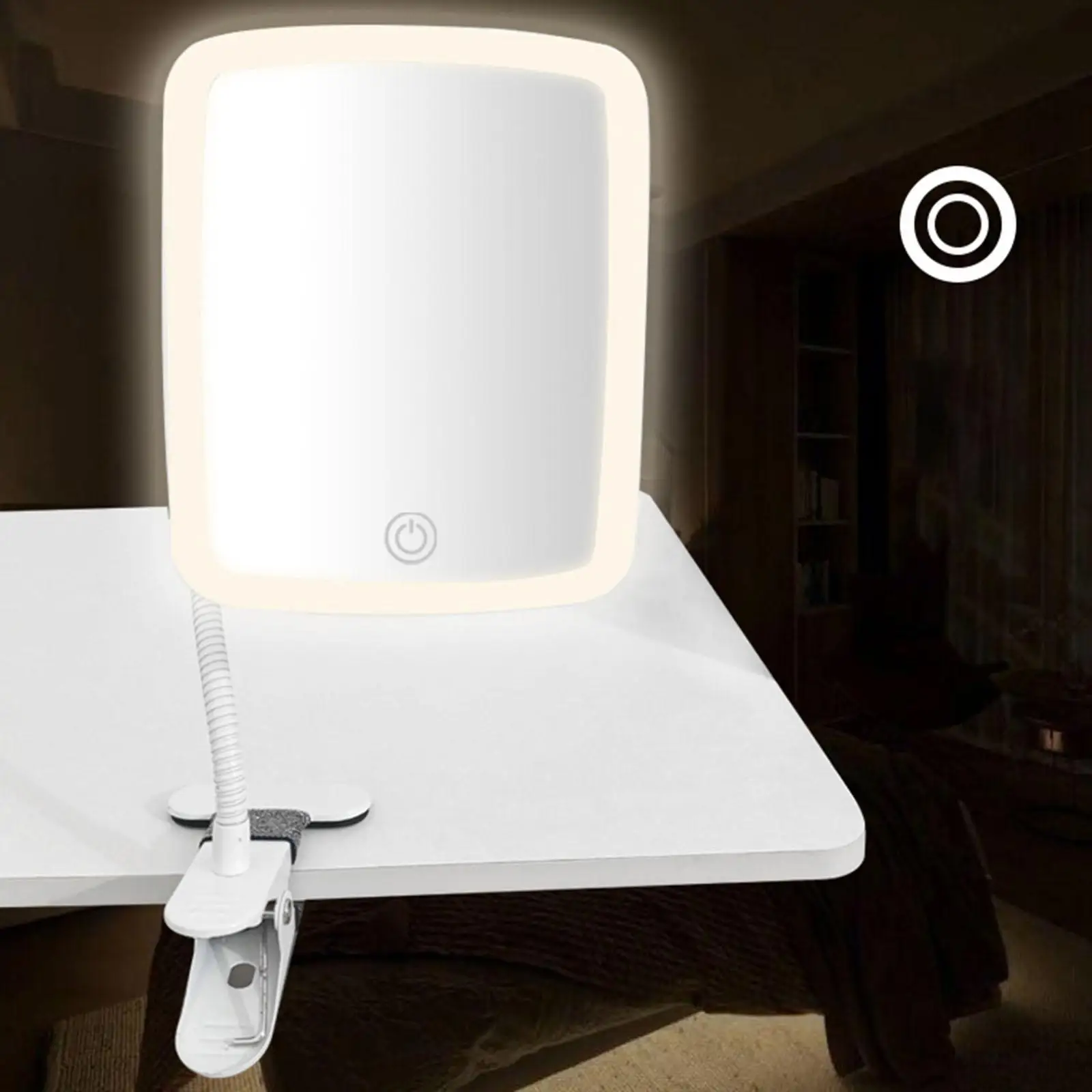 

Clip on Vanity Makeup Mirror with Lamp Dorm Lady Home Lighted Makeup Mirror