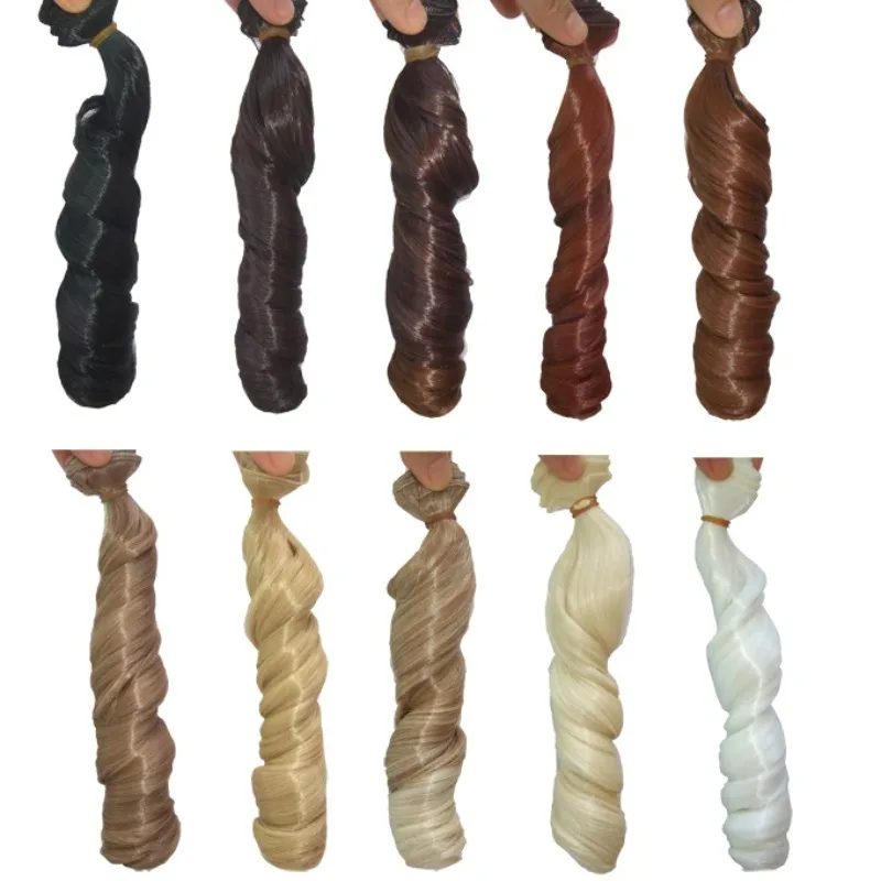 Model Choose 1 Pieces 15cm*100CM Curl Brown Falxen Golden Black Khaki Natural Color BJD Doll Wigs Hair for 1/3 1/4 BJD Diy