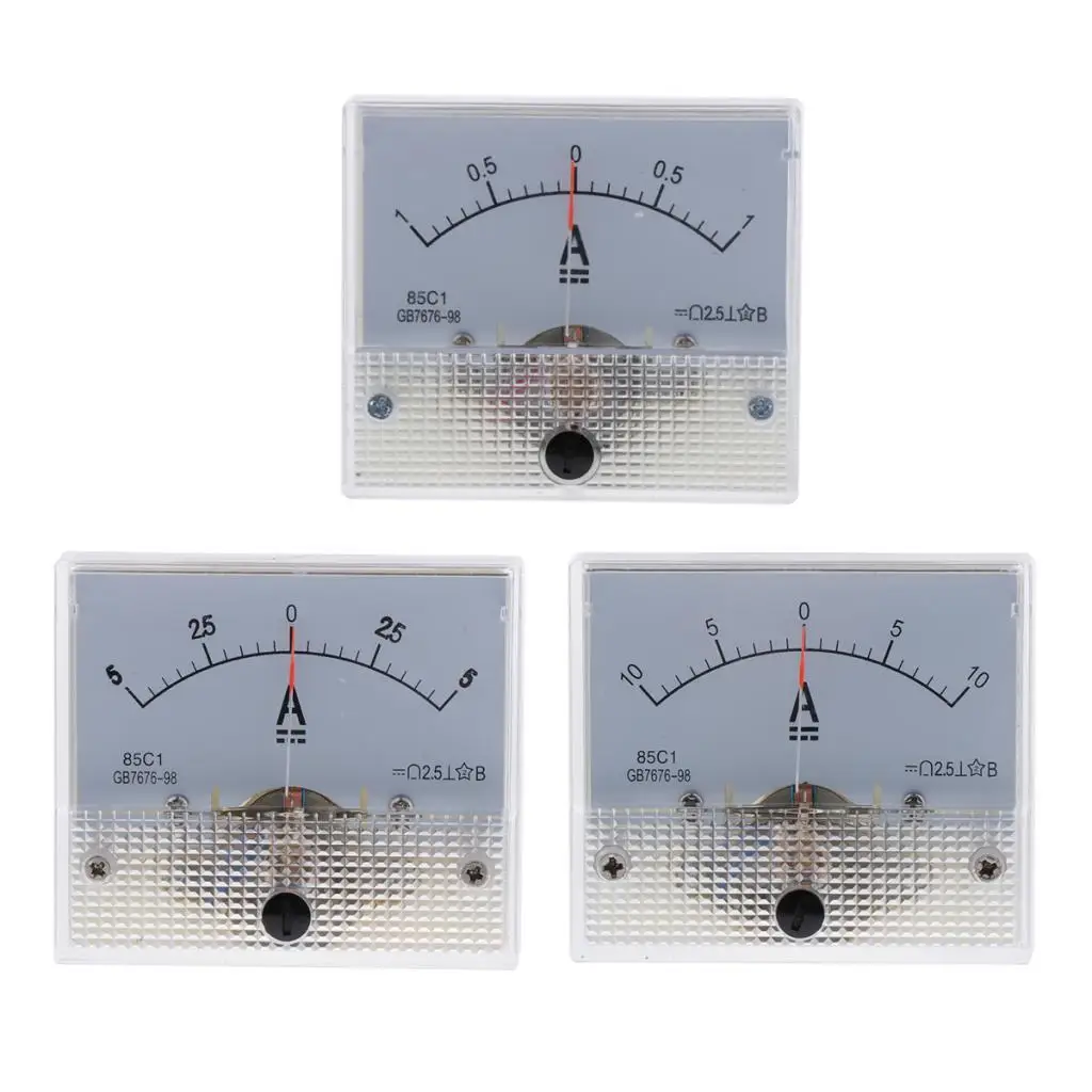 Rectangle DC Analog Amp Meter Current Field Ammeter 85C1 Durable