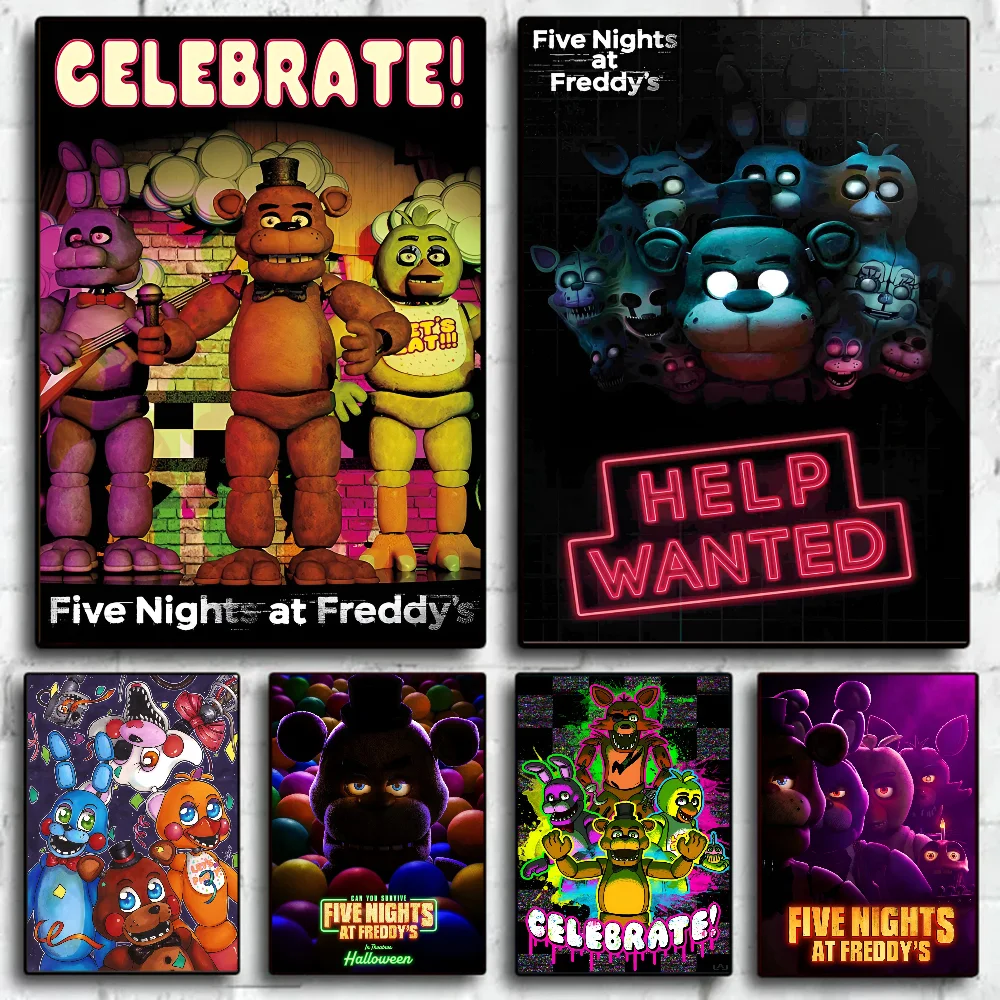 Fnaf Five-nights-At-Freddys Classic Vintage Posters Whitepaper Prints Posters Artwork Kawaii Room Decor