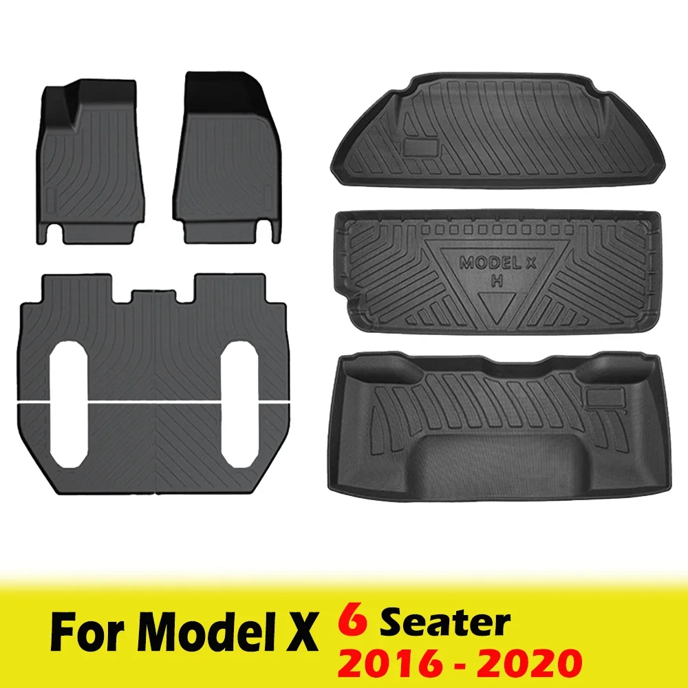 BEVO Vloermatten voor Tesla Model X 5 6 7-zits 2024 2023-2016 All Weather Waterdichte Cargo Frunk kofferbak Matten Liners Accessoires
