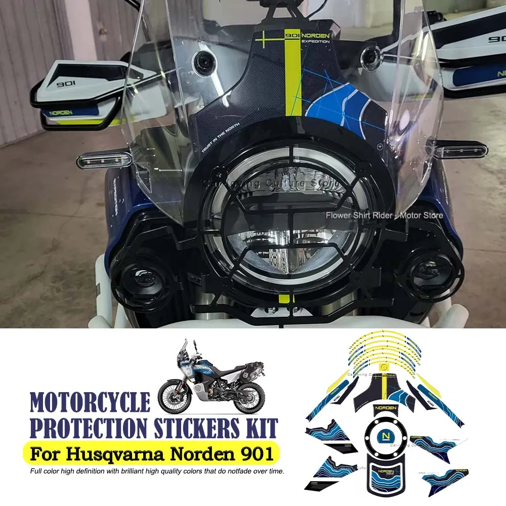 

For Husqvarna Norden 901 3D Epoxy Resin Motorcycle Protection Kit Fuel Tank Pad Waterproof Scratch-Resistant Protective Stickers