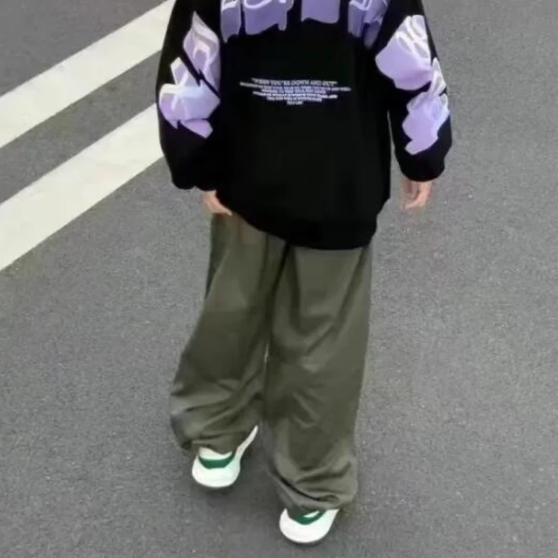 

Брюки-карго женские весенние свободные винтажные бегуны индивидуальная уличная одежда повседневные брюки полной длины американский стиль универсальные Mujer