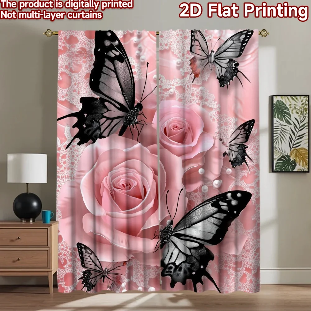 

1pc 2D flat Photography Backdrop Photography Backdrop Butterflies and Roses (2) 100% Polyester Holiday Decorations Perfect for