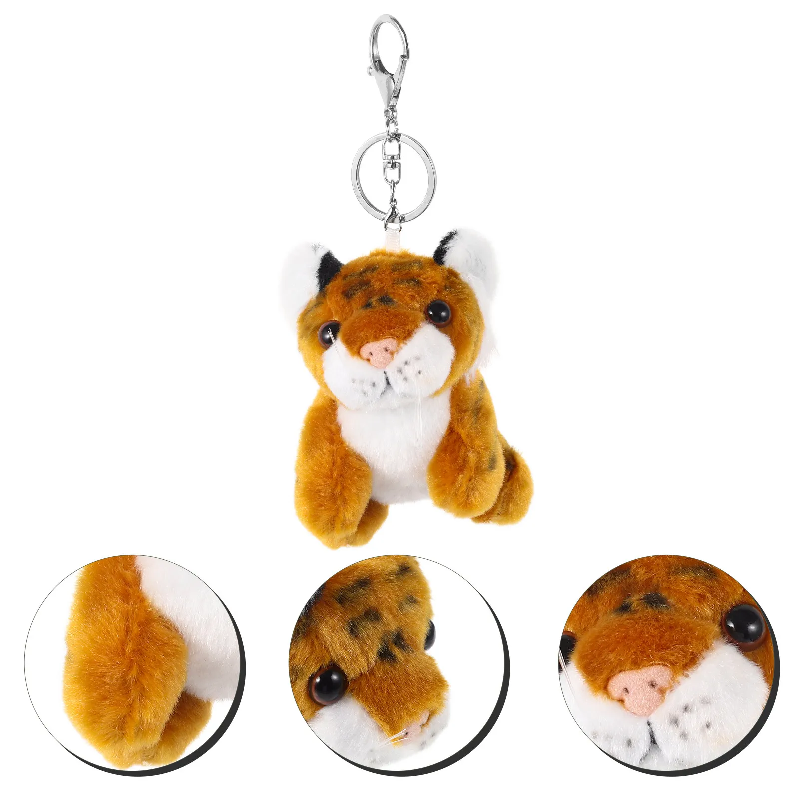 

Tiger Keychain Cute Soft Material Bag Charm Key Ring Backpack Decoration Animal Key Chains for Women Car Purse Accessory