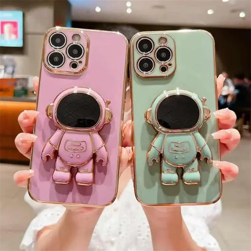 Case For Xiaomi Redmi Note 13 12 Pro 12C 12S 11 11S 10 10S 10A 10C 9 9S 9A 9C 9T A1 Plus A2 Astronaut Phone Stand Silicone Cover