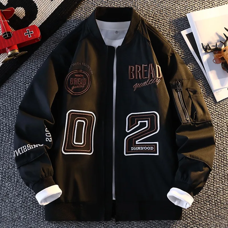 

Мужская куртка-пилот в американском ретро-стиле с вышивкой, высококачественная повседневная бейсбольная куртка свободного кроя из тонкой шерстяной ткани, дизайн Nine-Sve