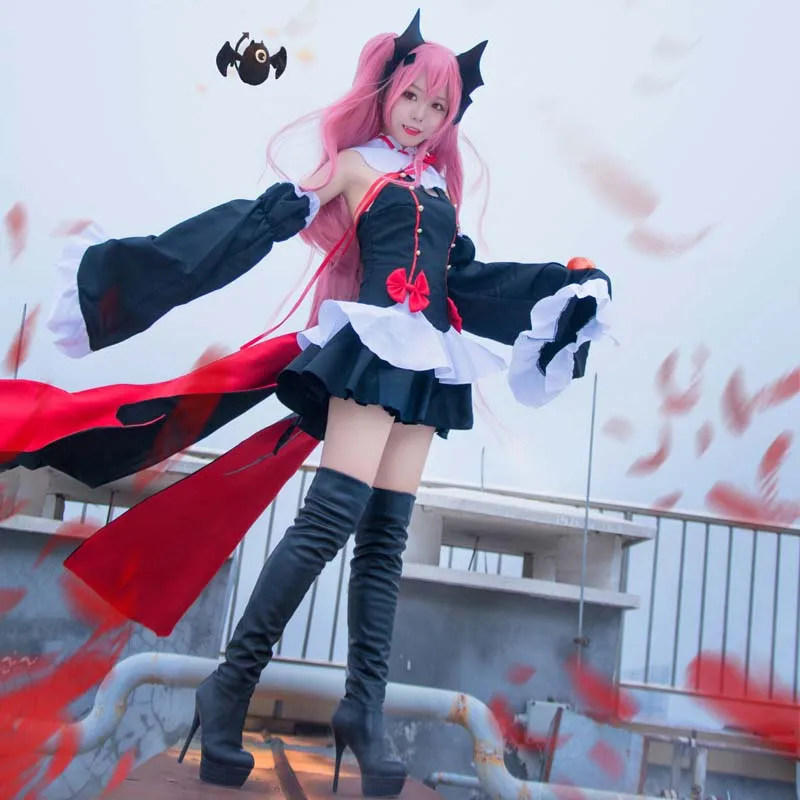 Krul Tepes przebranie na karnawał peruka Anime Seraph of The End Cosplay mundur czarownica wampir sukienka kostium na Halloween dla kobiet