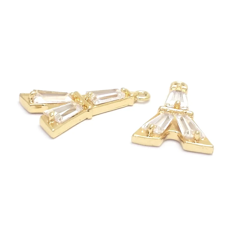 18K Gold Color Airplane Bicycle Tower Windmill Charms Pendants High Quality Diy Jewelry Making Necklace Earrings Accessories
