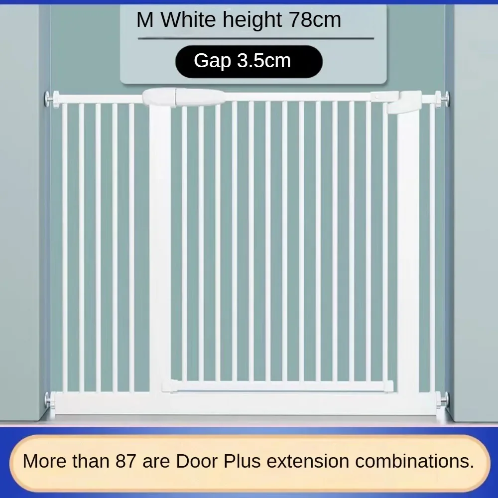 Pet Safety Gate, Retractable, Encrypted Gap, Reinforced Material, Hole-less Installation, Bi-directional Door Opening