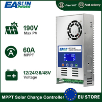 EASUN POWER 60A 40A 30A 20A Mppt Solar Charge Controller 12V 24V 36V 48V Auto Solar Regulator Solar Panel For Max 190VDC Input