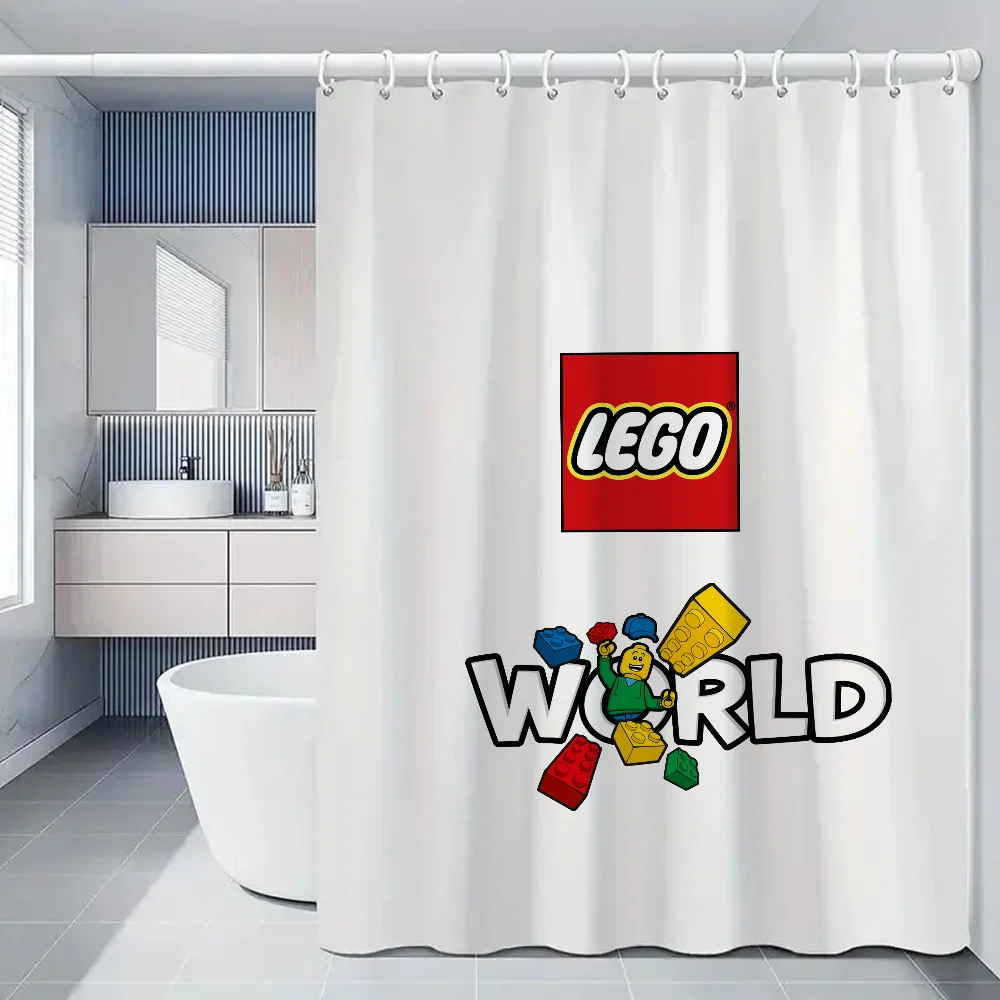 LEGOs Shower Curtains in the Bathroom Curtain Accessories Bath Bedrooms Waterproof Home Fabric Shade Opaque Products Household