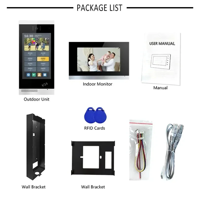 Video Home Door Phone IP Intercom System Apartment Building Interphone