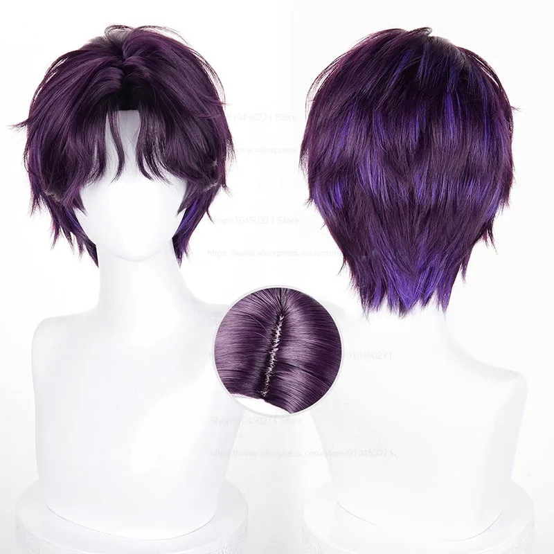 

Love And Deepspace Rafayel Cosplay Wig Mixed Purple Heat Resistant Synthetic Hair wigs + Wig Cap