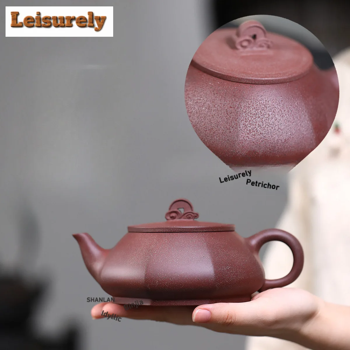 

370 мл Исин Фиолетовый Глиняный Чайник Master Ручной Работы Шестиугольный Горшок Сырой Руд Цветение Персика Грязевой Чайник С Ситечком Чайный Набор Zisha Подарочный