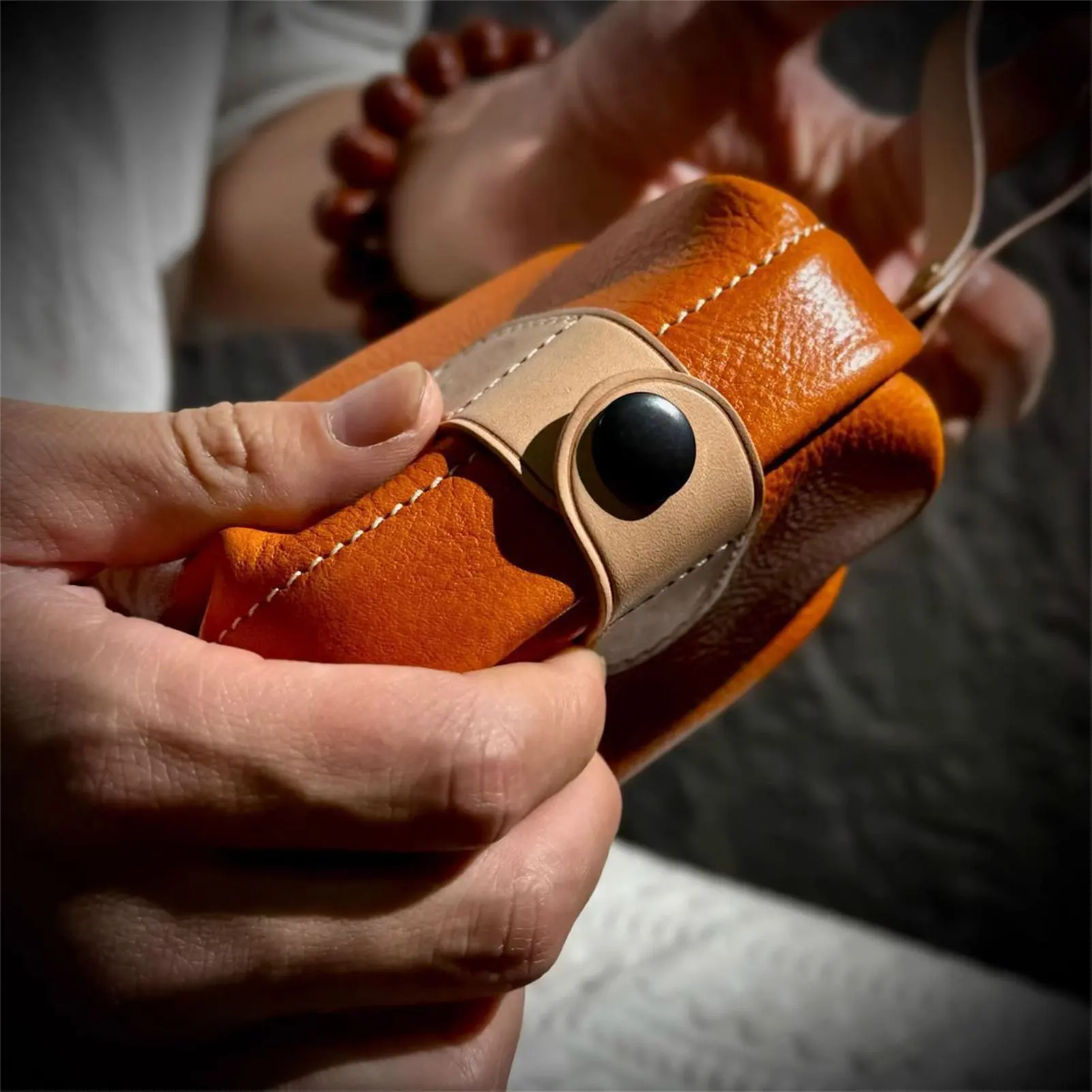 Portable Storage Bag PU Leather for Travel Men's Wristband Case Doctor Style Organizer Velvet Lining Durable Accessories