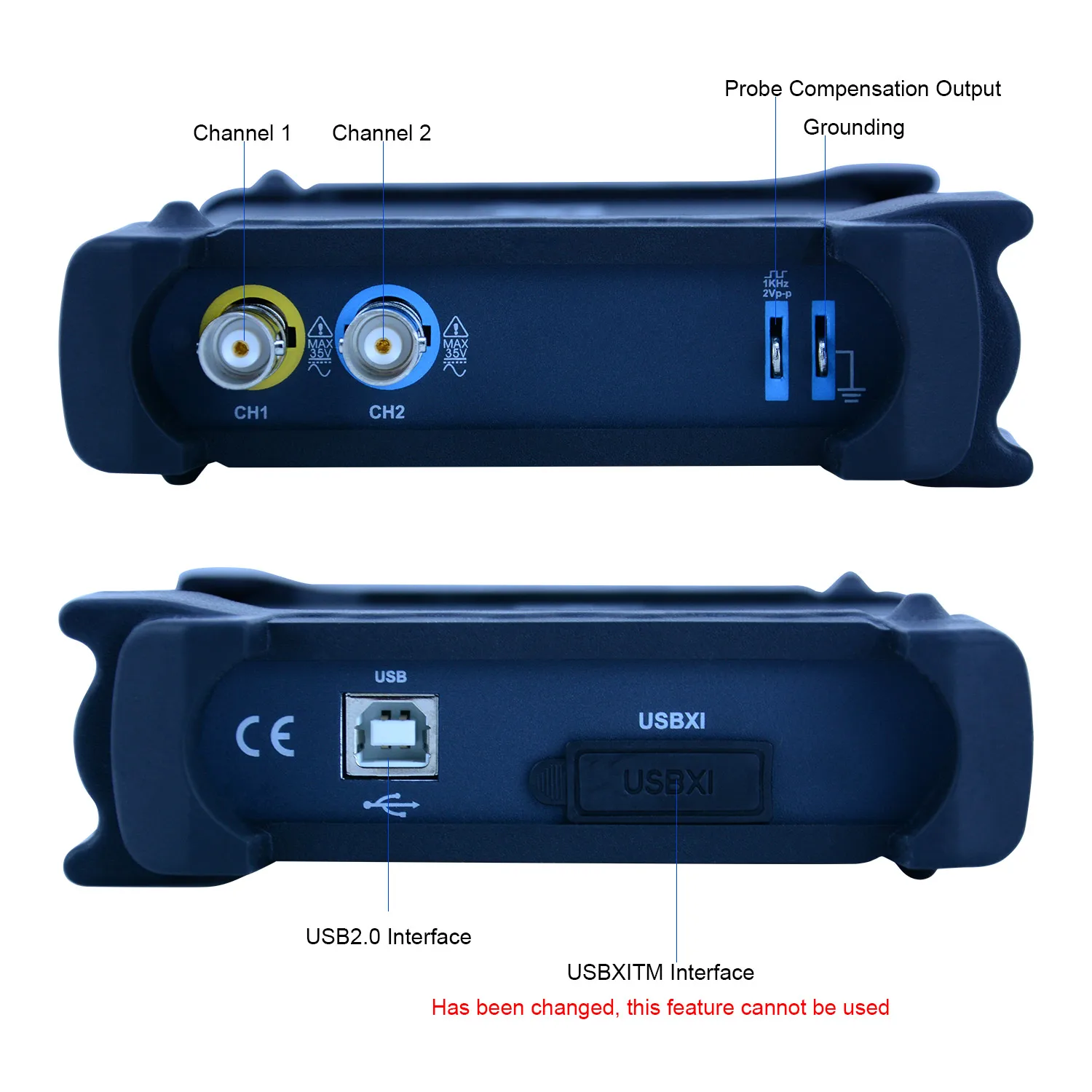 Hantek USB do komputera oscyloskop cyfrowy 2 kanały 6052be 50MHz przepustowość 150MSa/s częstotliwość próbkowania wsparcia Win 7/8/10