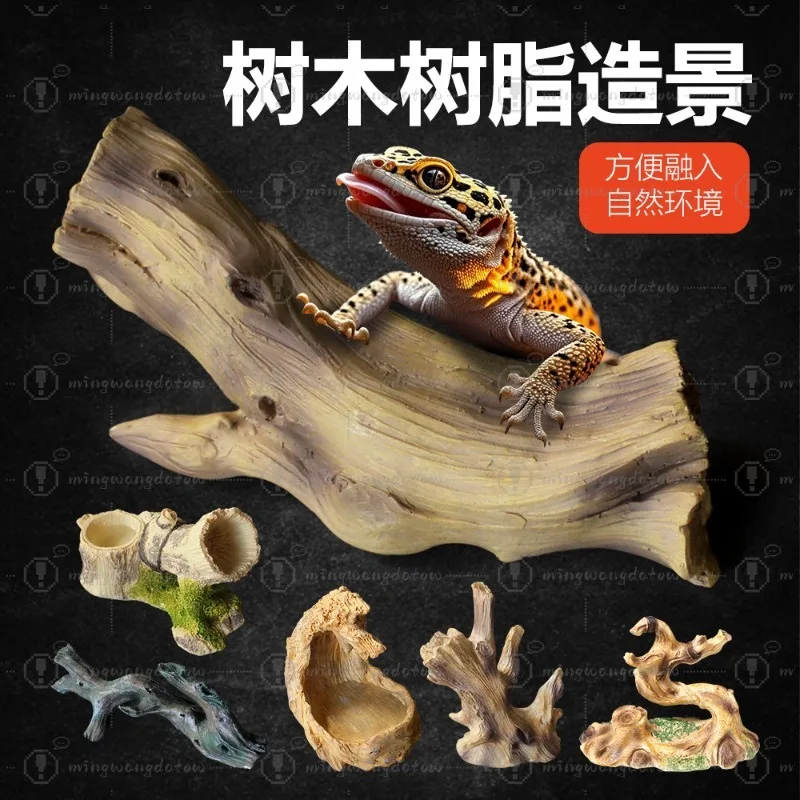 

Rainforest Tank Terrarium Resin Tree Trunk Ornament Reptile Climbing Hideout for Chameleon Bearded Dragon Gecko Corn Snake