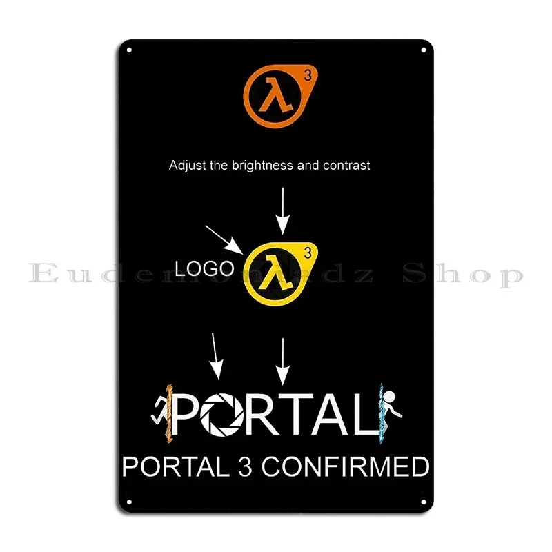 Portal Metal Plaque Poster Decoration Party Garage Wall Cave Customized Tin Sign Poster