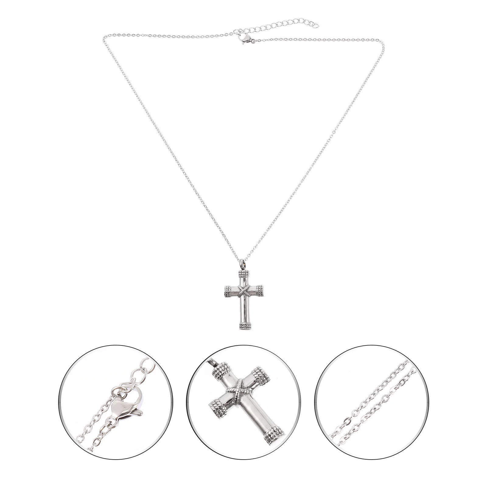 

Ash Pendant Necklace Titanium Steel Cross Urn For Pet Cremation Jewelry Cinerary Storage Keepsake Lightweight Ashes Memorial