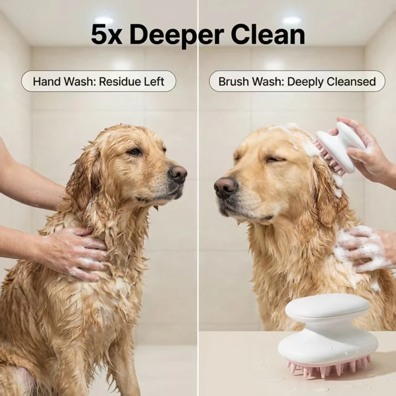 Soft Silicone Pet Massage Brush Dog Cat Bathing Scrubber Gentle Cleaning Grooming Brush Multifunctional Massage Comb 2026 New