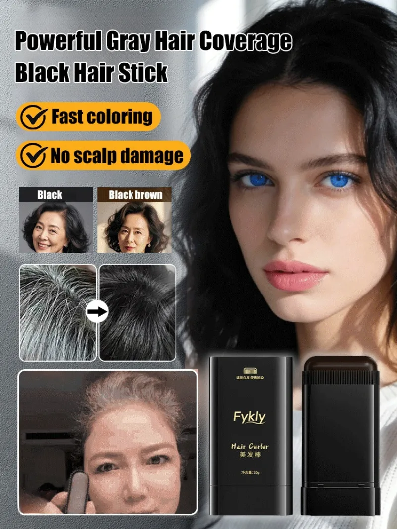 

Portable Black Hair Dye Comb, Disposable Hair Color Pen,Instant Gray Hair Coverage Beauty Hair Dye Stick for Women Men Daily Use