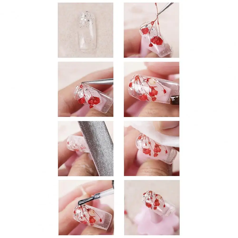Dry Flower Manicure Deco Vibrant Floral Nail Art Supplies 12 Colors of Natural Dried Flower Charms for Manicure Uv Gel Polish