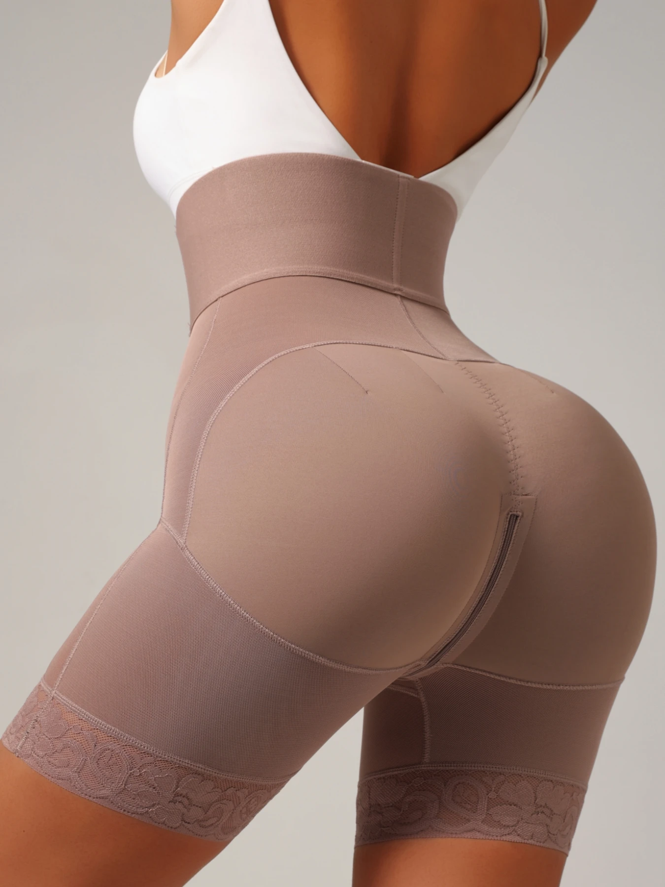High Waist Body Shaper Shorts with Tummy Control Butt Lifter Hook-and-Eye Closure High Compression Slimming Shapewear view 4