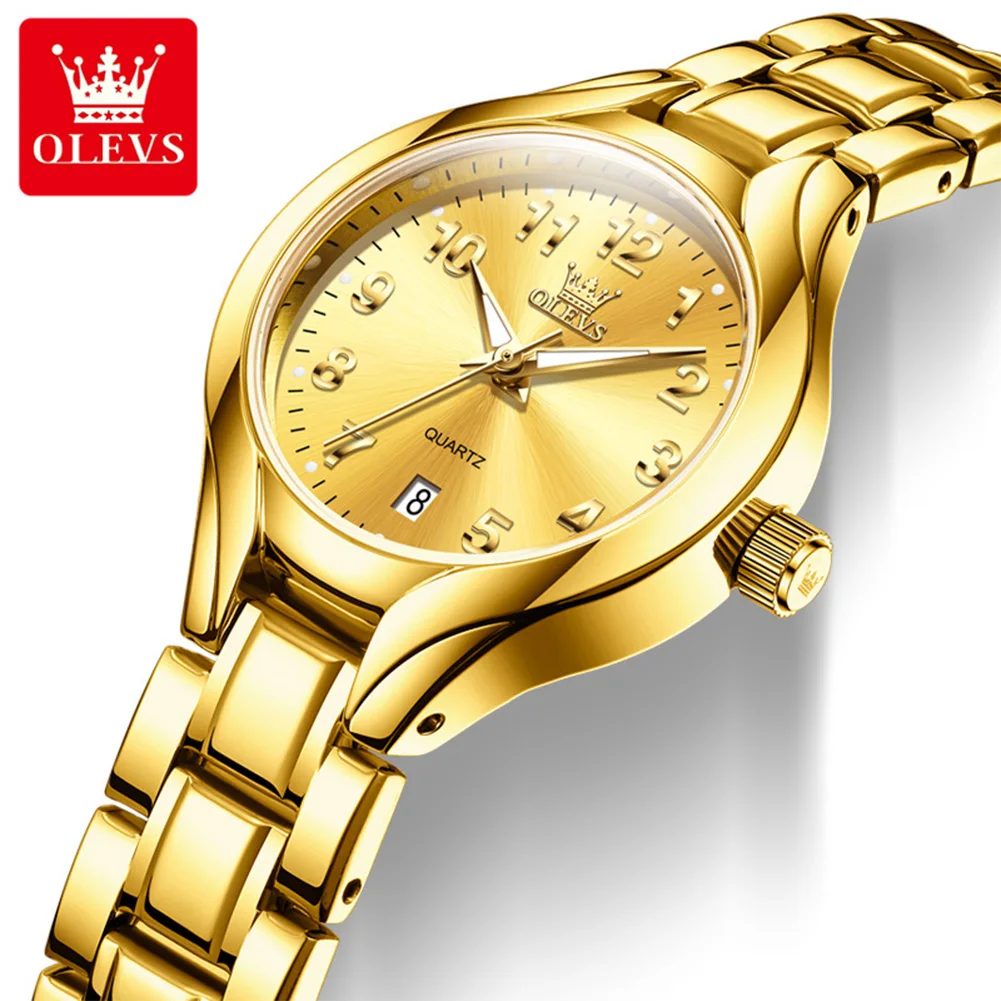 OLEVS Gold Woman Watch Fashion Waterproof Luminous Calendar Original Quartz Watch for Women Fashion Elegant Ladies Watches 3650