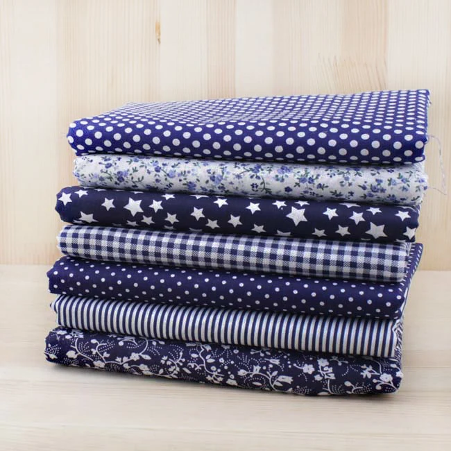 Plain Thin Patchwork Cotton Fabric, Floral Series, Quilt Charm, Quarters Bundle Sewing, 50cm x 48cm, 7Pcs image 6