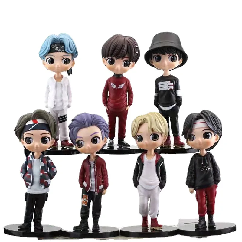 Figuras de acción de Bangtan Boys Group, modelos de muñecos de 16CM, Rm, Jin, Suga, Jhope, Jimin V, Jungkook, regalo del ejército, 7 unidades por Set