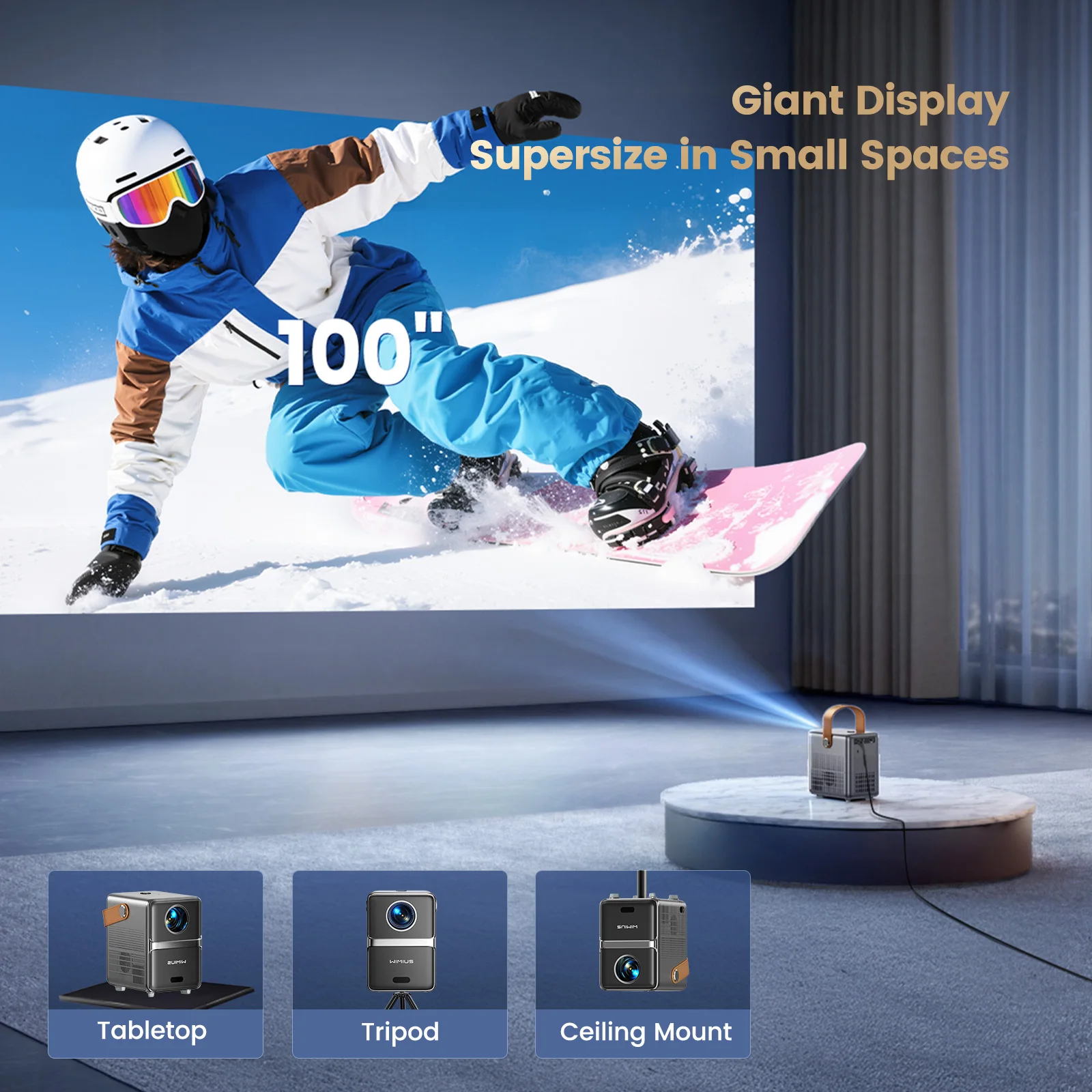 Wimius Mini Beam جهاز عرض محمول 4K 800ANSI أصلي 1080P Wifi6 BT5.2 متعاطي المخدرات الليزر المسرح المنزلي proyector أجهزة عرض الأفلام #5