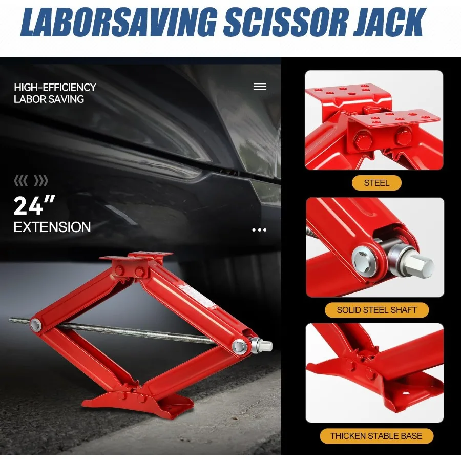 2 uds tijera Jack 2,5 toneladas 5000LBS RV viaje remolque estabilizador tijera coche Jacks para mantenimiento de vehículos y soporte de emergencia