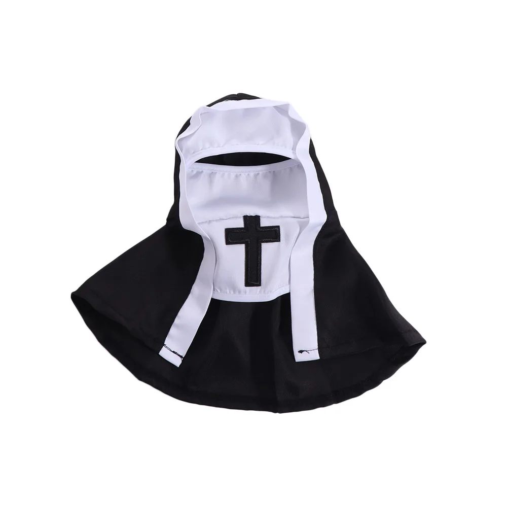 

Cat Puppy Pet Nun Cloak Role Play Breathable Pet Cat Halloween Costumes Black/white Soft Cat Cosplay Costume Sets For Small Pet