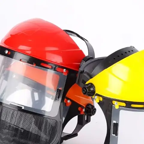 Garden Grass Trimmer Weed Wacker Safety Helmet Hat With Full Face Mesh Mask For Logging Brush Cutter Forestry Protection